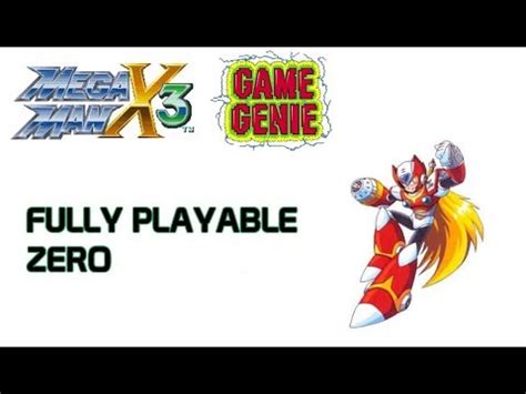 Mega Man X3 Game Genie Codes (USA) .